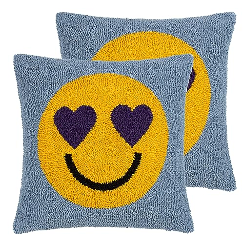 Heya Home Smile Kissen mit Polyesterfüllung, Doppelpack