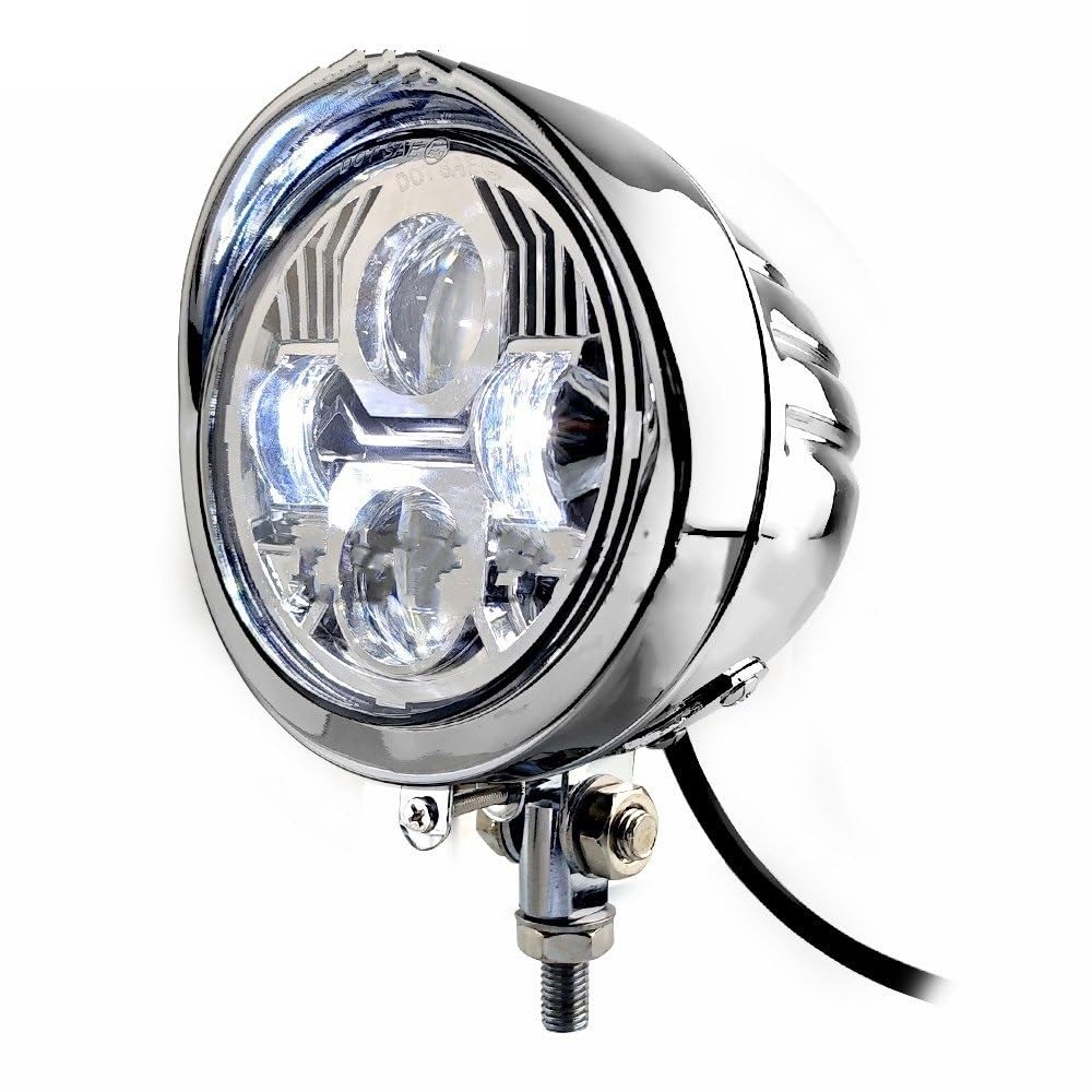 Phares de moto à LED Phare de moto Convient pour Harley Softail Chopper BobberLED moto personnalisé Vintage 4.5 "phare LED Spot lampe éclairage(6pcs black)