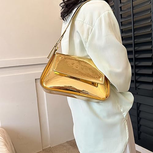 Miniatura 5 de TRBSXRT Y2K - Bolso de mano para mujer, bolso de noche con purpurina de cuero, bolsos de fiesta, bonitos bolsos metálicos para el hombro