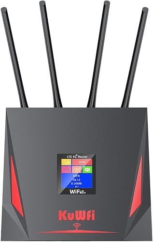 KuWFi Router 4G con ranura para tarjeta SIM, enrutador 0.14 oz desbloqueado equipado con 2 GB de soporte de datos gratuito 4G a WiFi4G a puerto con