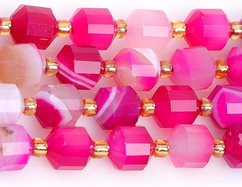 Miniatura 3 de JOE FOREMAN Cuentas de ágata de ónix sardonix, bicona facetadas a mano, de 0.315 pulgadas, cuentas de piedra natural para hacer joyas para adultos,