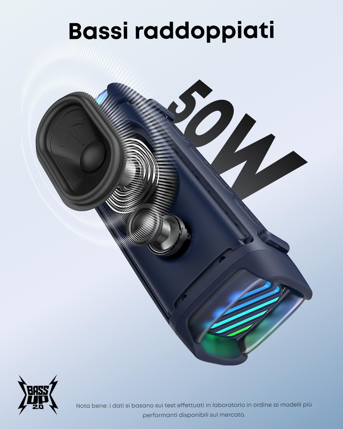 Soundcore Boom 3i de Anker, Altavoz Bluetooth de Exterior, IP68, Flotante, Resistentes al Agua Salada, BassUp 2.0, Altavoz portátil de 50 W, Bluetooth 5.3, 16 h, TWS, Kayak/Pesca/Camping