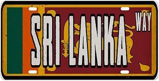 Sri Lanka License Plates Sri Lanka Flag Vintage Colorful Aluminum Tags National City Souvenir Aluminum Novelty License Plate New Car Driver Gift to Women Men 6x12inch
