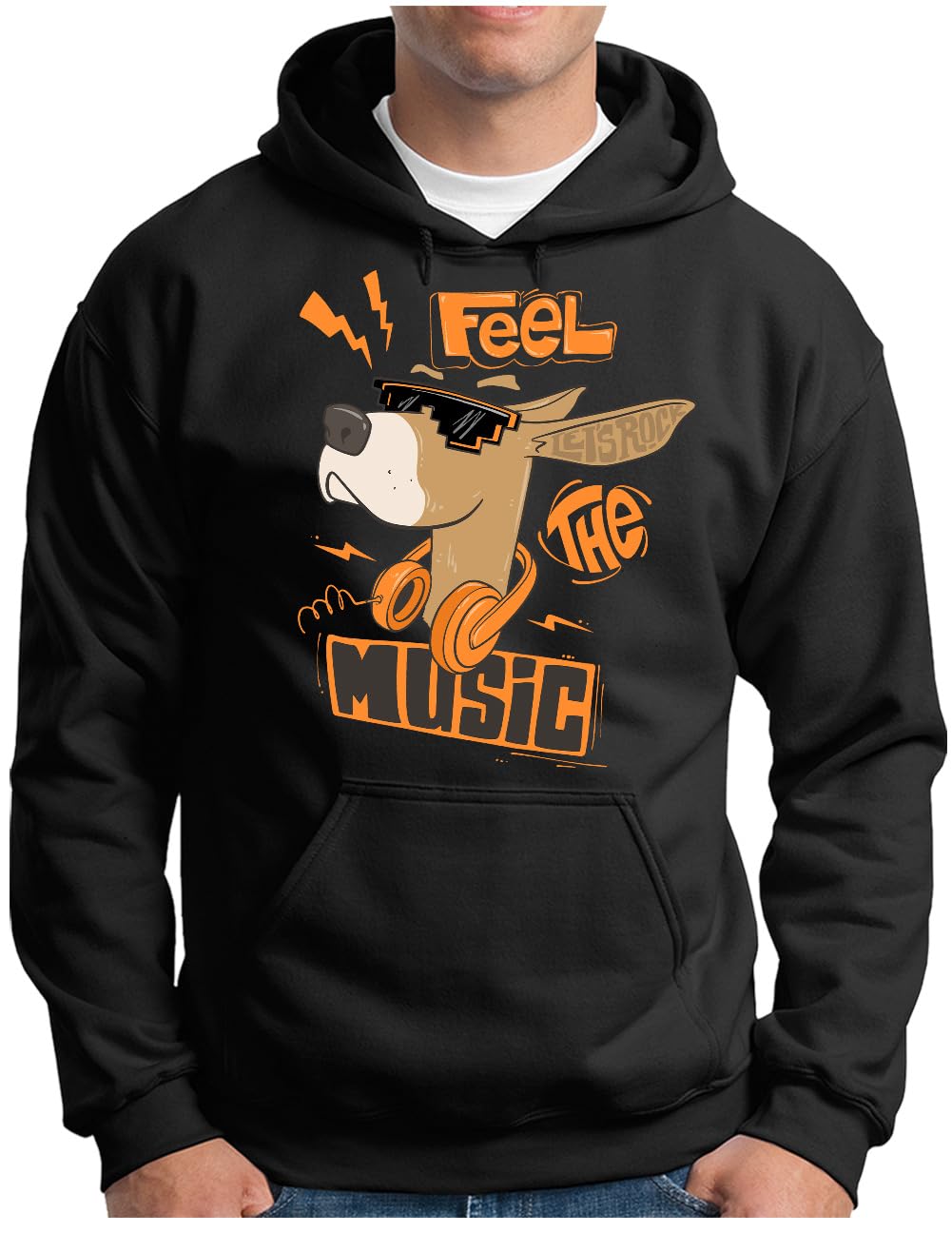 Sweat musique pour vos soirées deejay le pull noir OM3 confortable - 5