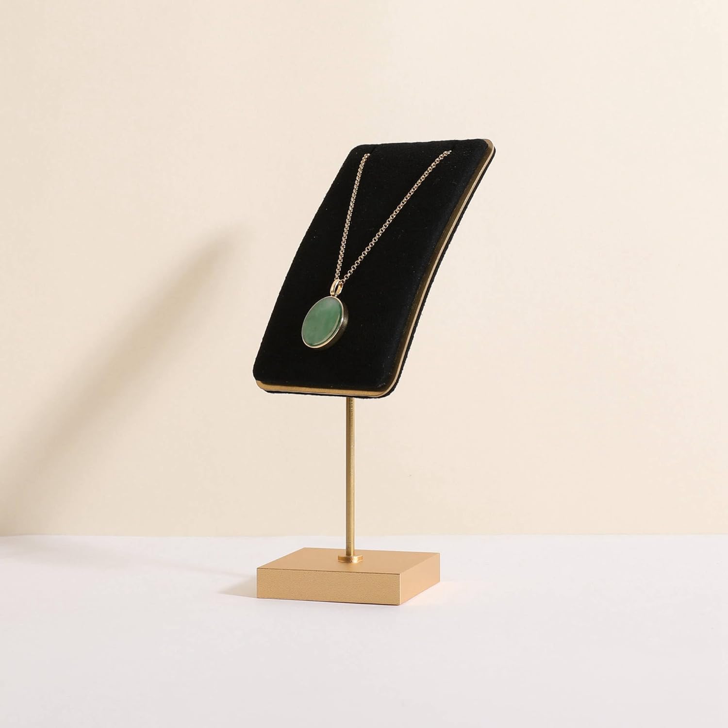 Velvet Necklace Display Stand for selling, Small Necklace Holder for Show, Metal Jewelry Storage Organizer【Black】