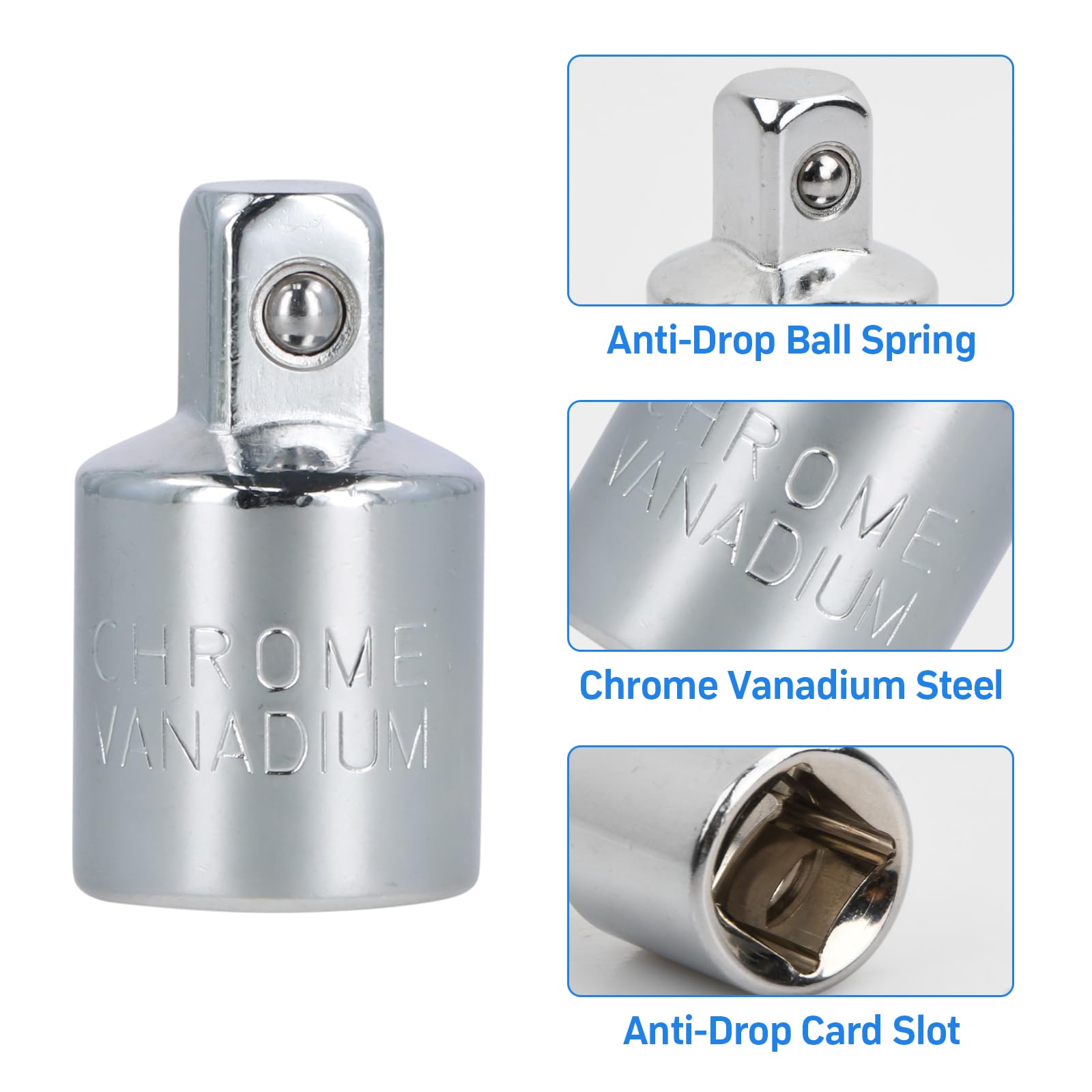 Set 6 Adattatori Per Chiave A Cricchetto - 1/4', 3/8', 1/2', 3/4' Per Bussole A Impatto