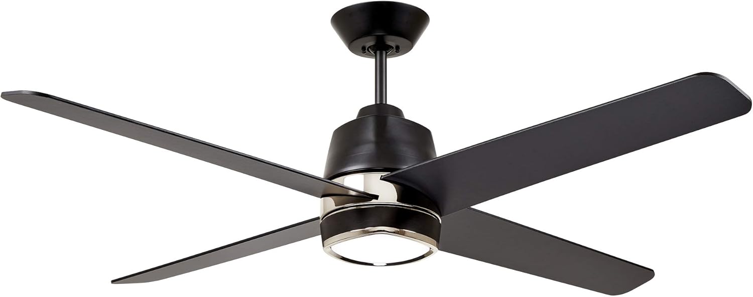 Frее Shірріng Ovеr $50 Luminance Kathy Ireland Home Zeke LED Ceiling Fan with Light Kit, 54 Inch  Modern Metal Fixture with 4-Speed Wall Control and Shatter Resistant Shade 