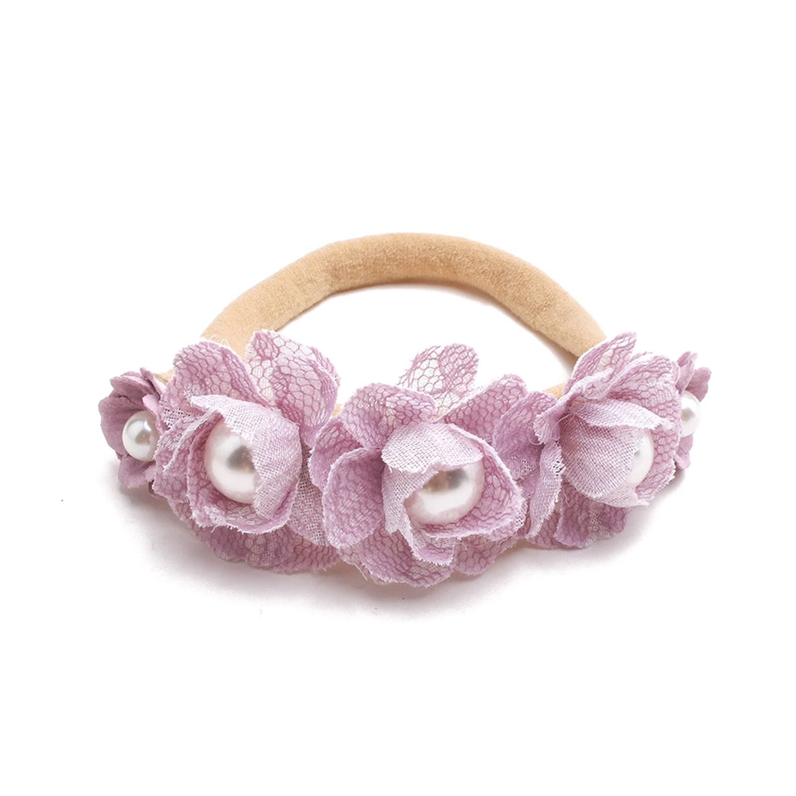 Baby Girl cloth Headbands Floral Infant Flower Elastic Hair Band Bows Wraps for Newborn Toddler Hair Accessorie Headband (Style 4, One Size)