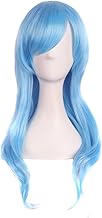 MapofBeauty 70cm/ 28 Pollice Lungo Ricci Donna Ricci Parrucche (Azzurro Blu)