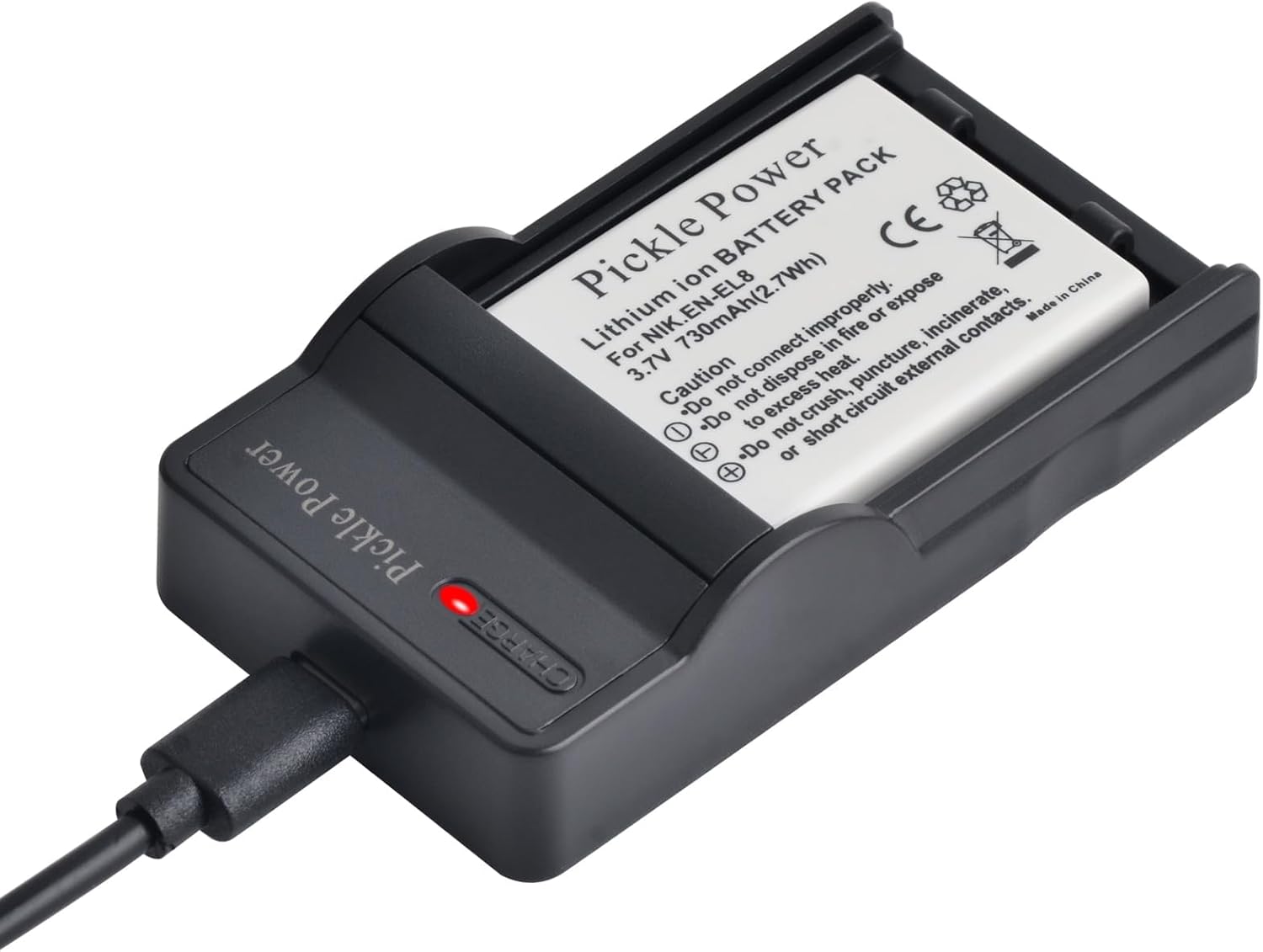 Pickle Power EN-EL8 Battery 2 Pack and Charger for Nikon Coolpix P1 P2 S1 S2 S3 S5 S6 S7 S7c S8 S9 S50 S51 S51c S52 S52c, Cool-Station MV-11, MV-12