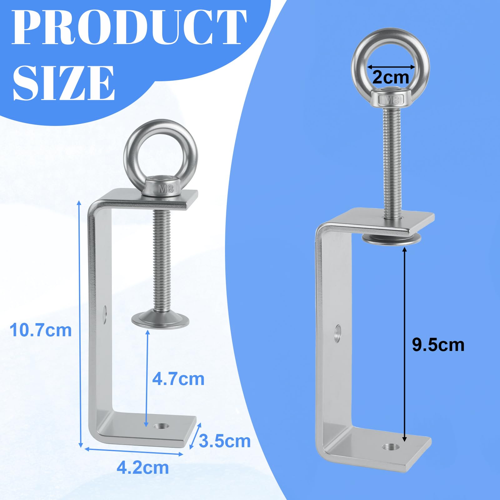 C Clamps Stainless Steel C Clamp Clamps C Metal Screw Clamp Small Performance Small C For Woodworking 100mm Adjustable Carpenter Clamps - Image 2