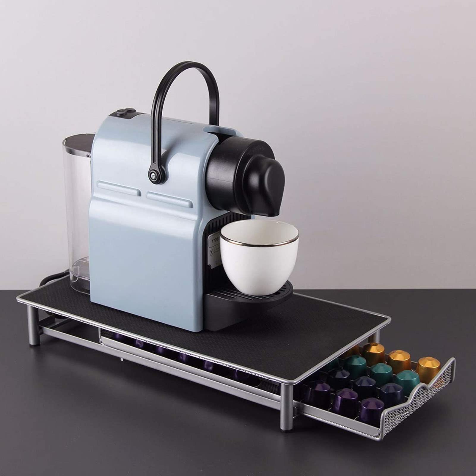 Portacapsule per caffè, capacità 40 Cialde Organizer per Capsule Scorrevole Antiscivolo Salvaspazio Impermeabile per Negozi (#1)