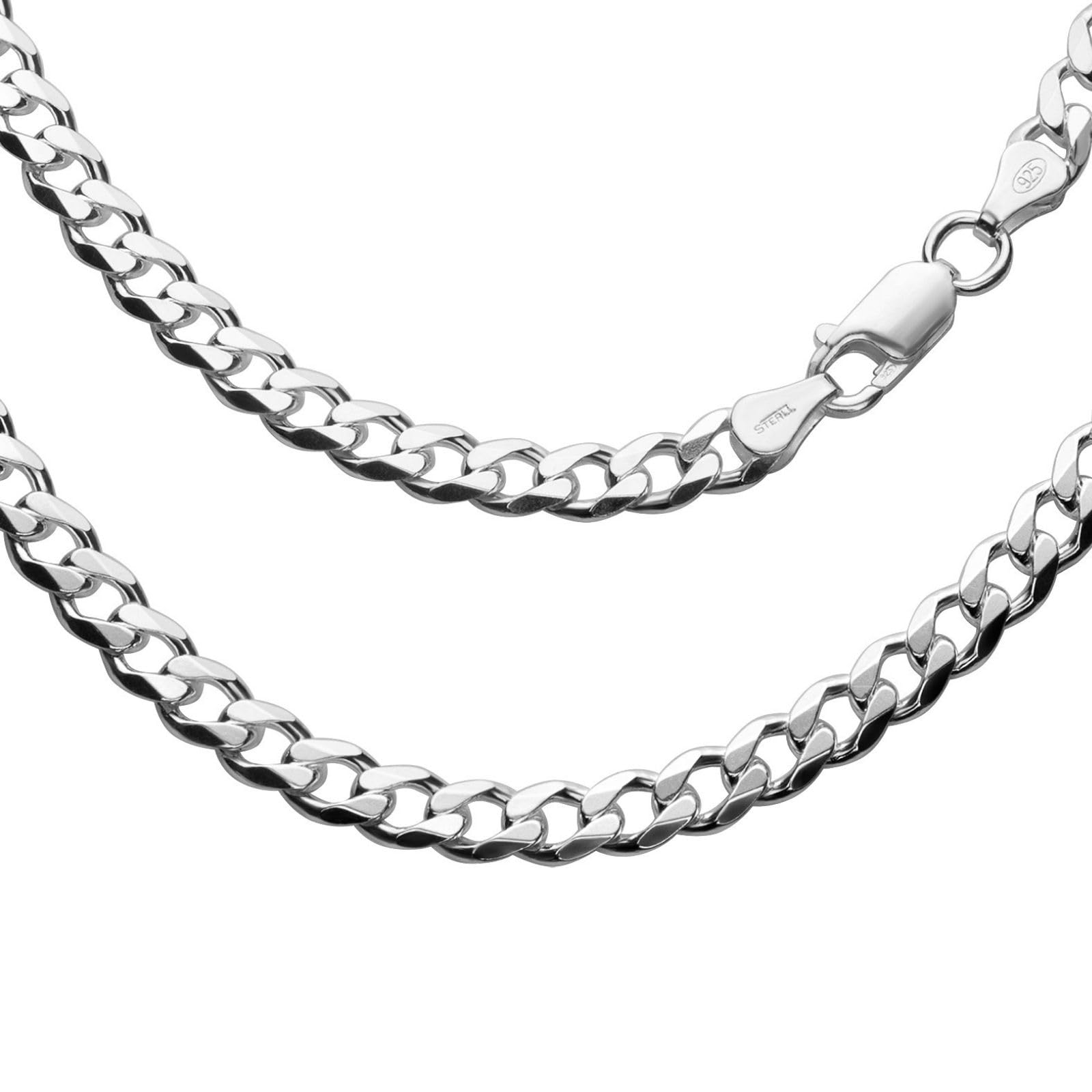 Collar de plata de ley 925 para hombre, sin colgante, embalaje ecológico, regalo para socios
