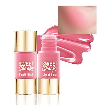 Liquid Blush for Cheeks & Lip Cream Blush Stick Waterproof 04#Peach Pink