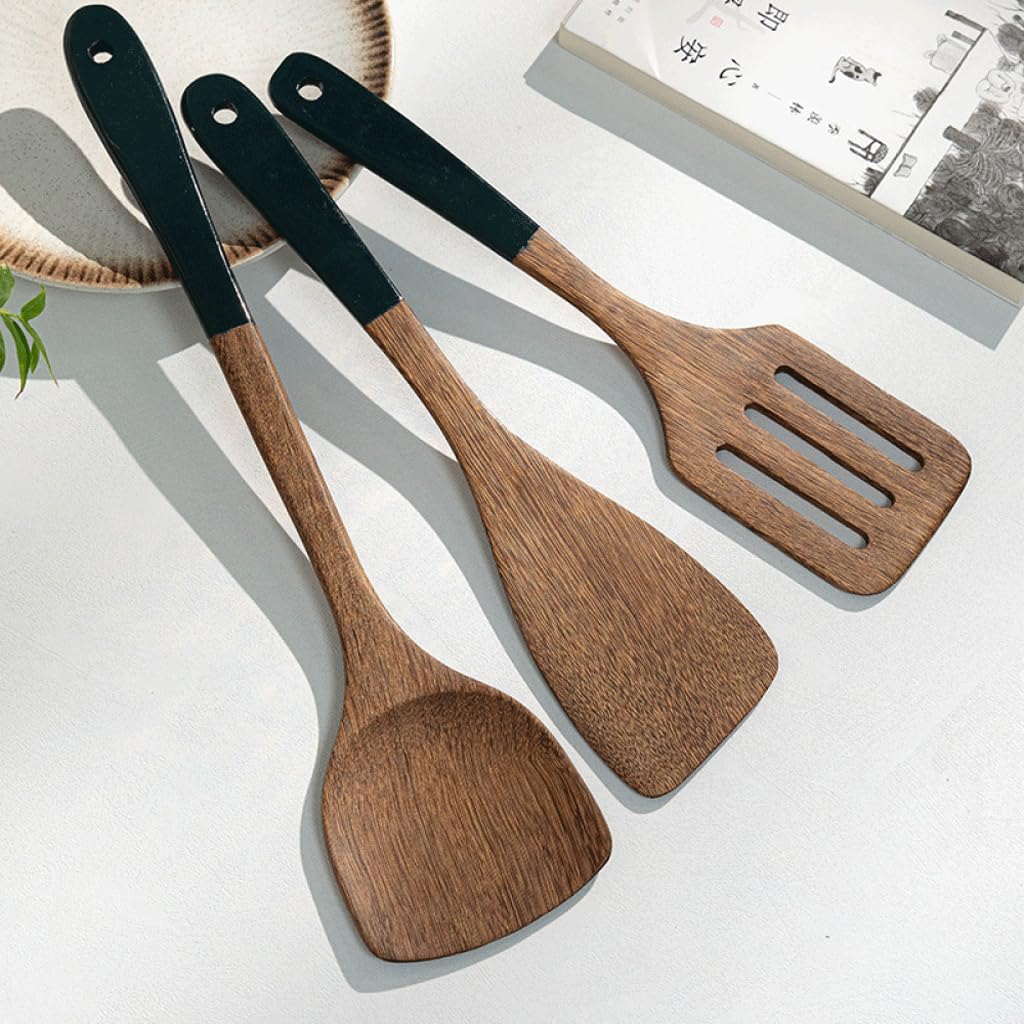 5 Teile/satz Natürliche Holz Kochutensilien Set Komfort Griff Chef Küche Utensilien Set Hohe Hitzebeständige Spachtel Löffel
