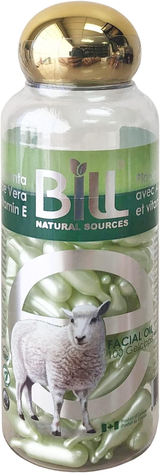 Luna Star Placenta Facial Moisturizer with Vitamin E & Aloe Vera, 100 Gelcaps, Bill Natural Sources