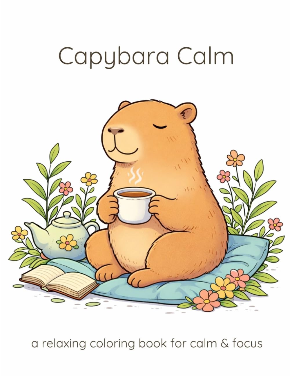 Capybara Calm: A Relaxing Coloring Book For Calm &Focus
