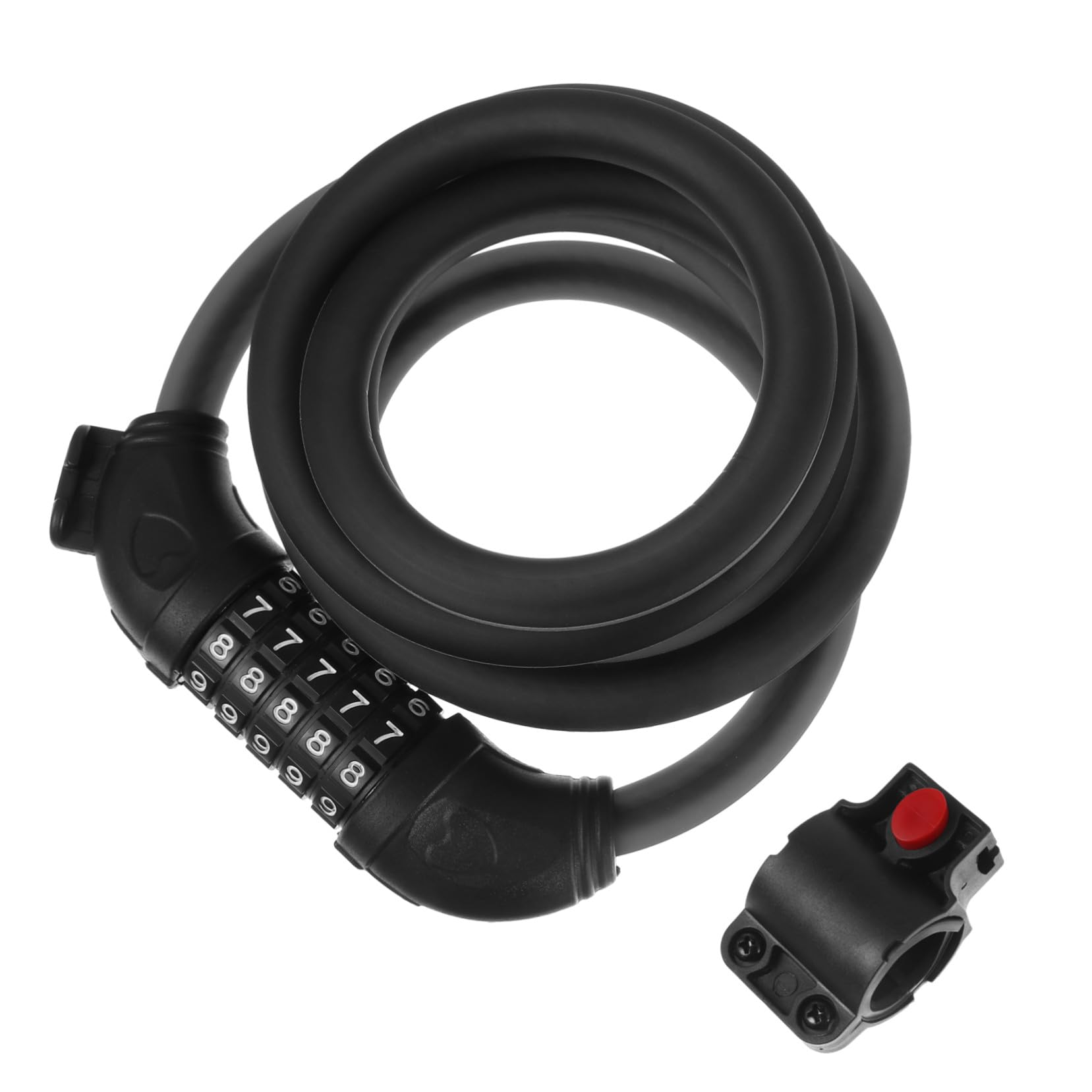 Lucchetto Bici con Combinazione Antifurto Flessibile in Rivestito Chiave Resistente Taglio Accessorio Sicurezza per Bicicletta Bike