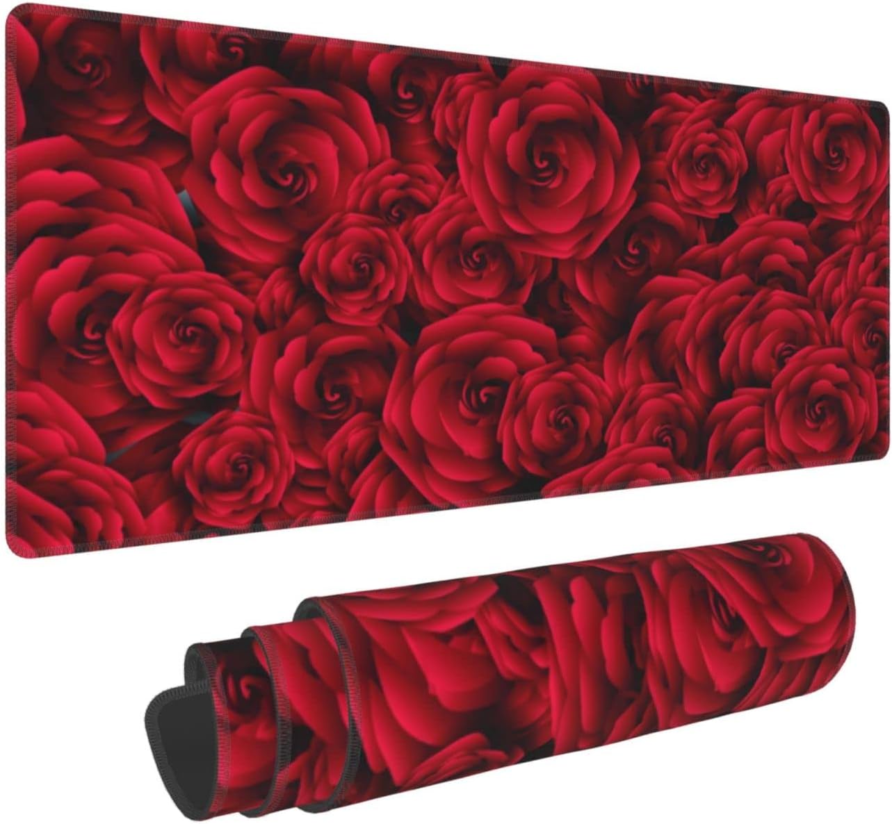 Large Mouse Pad Mat, Red Roses Desk Mat XXL Extended