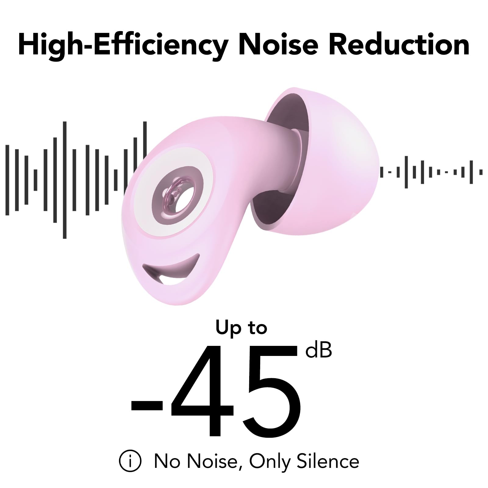 Tappi per le orecchie per dormire, protezione dell'udito per dormire, 45 dB di cancellazione del rumore, in silicone, morbidi e riutilizzabili, 8 auricolari in 4 misure (XS/S/M/L), per aereo concerto