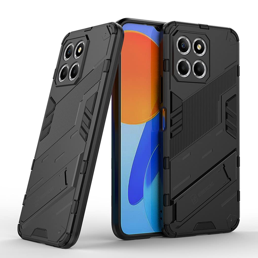 MAOGE Cover Per Honor X8, Anti-Caduta Militare, Paraurti In TPU E PC, Con Supporto Pieghevole Nascosto - Rosso - 3