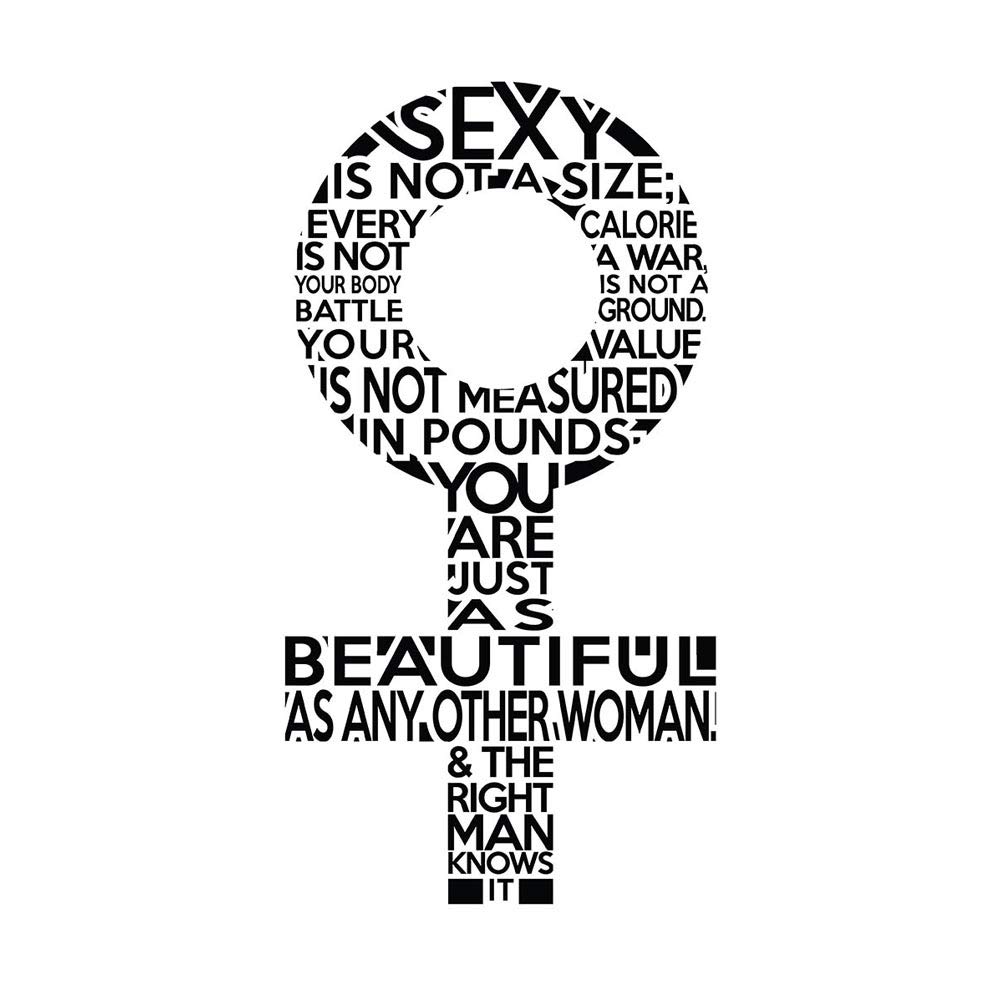 Woman Sexy Not A Size Symbol Art Print Poster Wall Decor 12X16 Inch