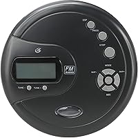 GPX PC332B Portable CD Player with 60s Anti-Skip, FM Radio & Stereo Earbuds - Black