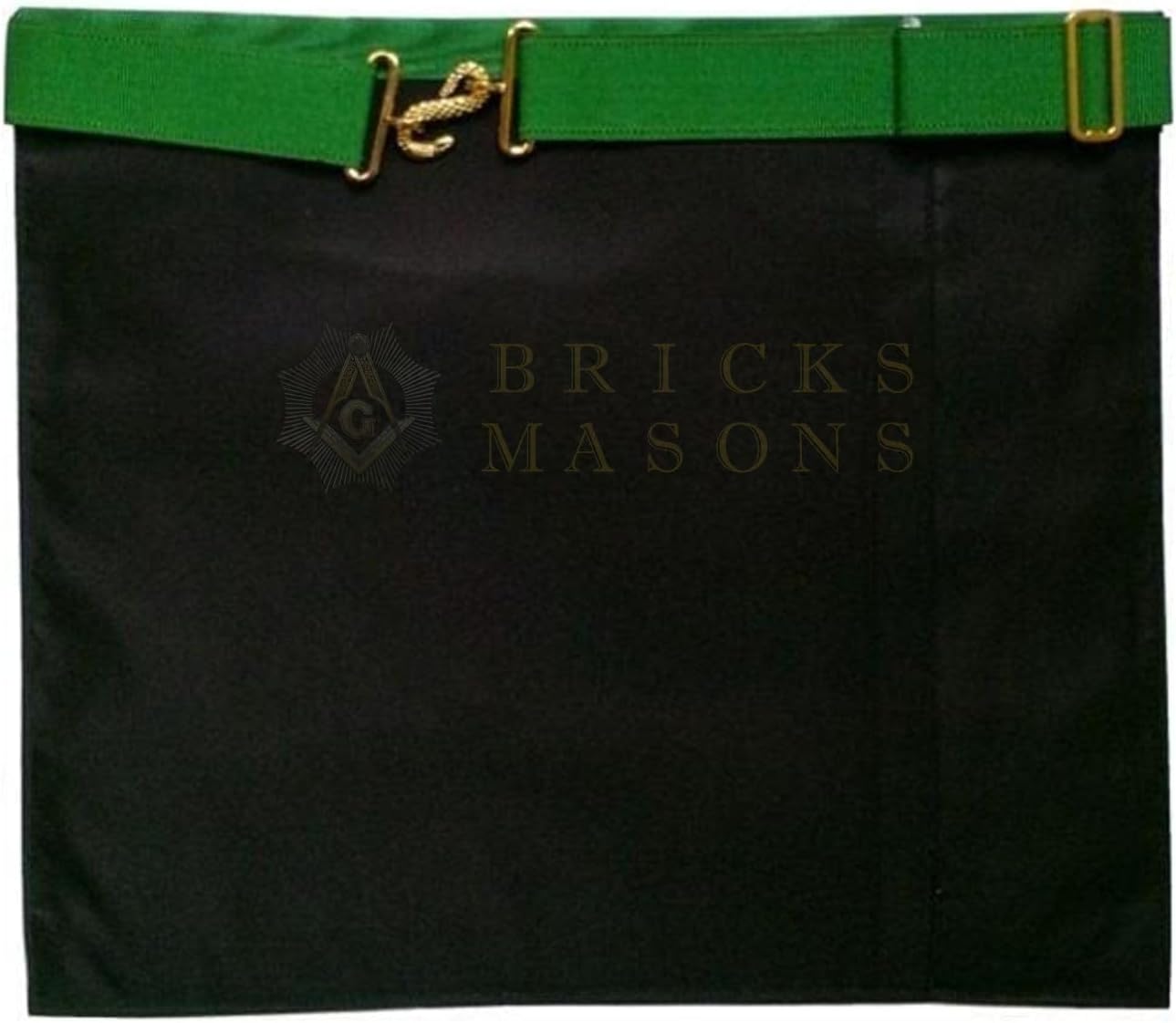BRICKS MASONS 5th Degree Scottish Rite Apron - White with Green Moire