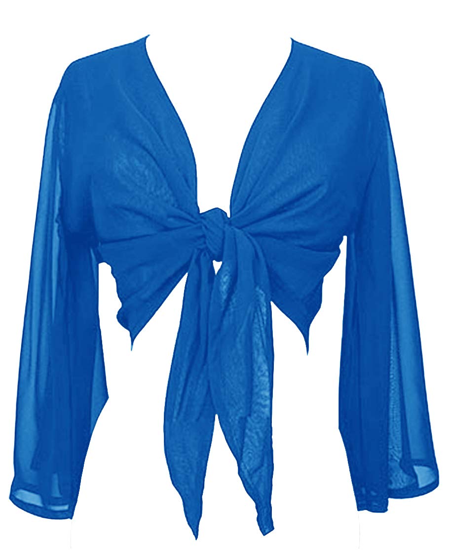 Indian Trendy Women's Flair Wrap Tie Top Chiffon Choli Blouse Belly Dance Gypsy Bolero Shrugs Cardigan