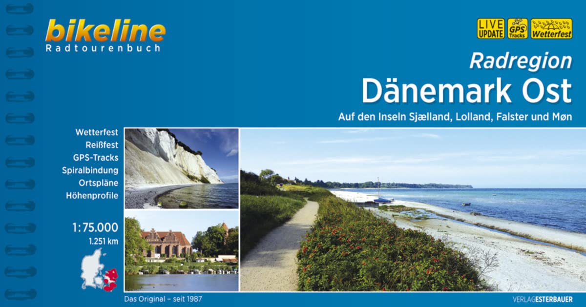 Dänemark Ost Radregion Auf den Inseln Sjælland, Lolland, Fal: Auf den Inseln Sjaelland, Lolland, Falster und Mon, 1:75.000, 1.236 km (Radtourenbücher)