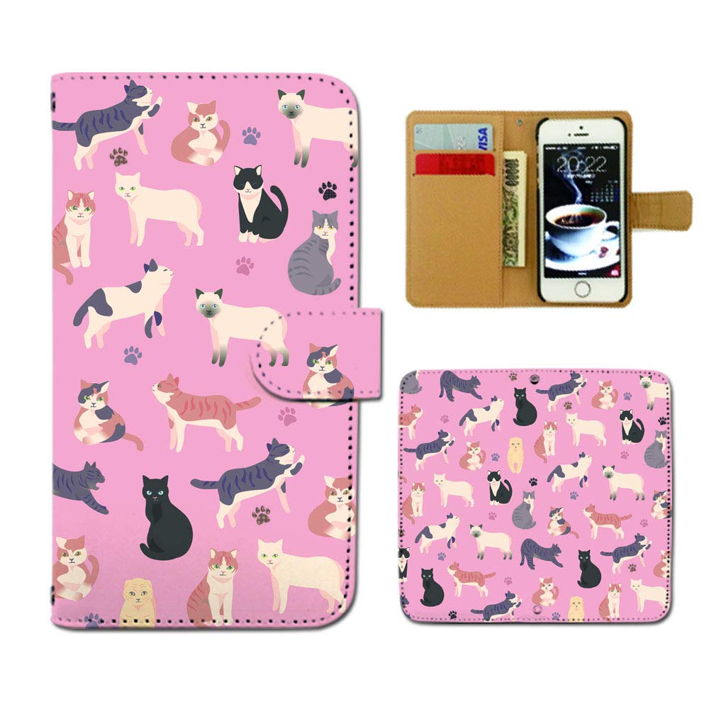 Amazon Co Jp Oppo Reno A Opporenoa ケース 手帳型 ネコイラスト 手帳ケース スマホケース カバー ねこ 猫 ネコ たくさん 肉球 足跡 E 家電 カメラ
