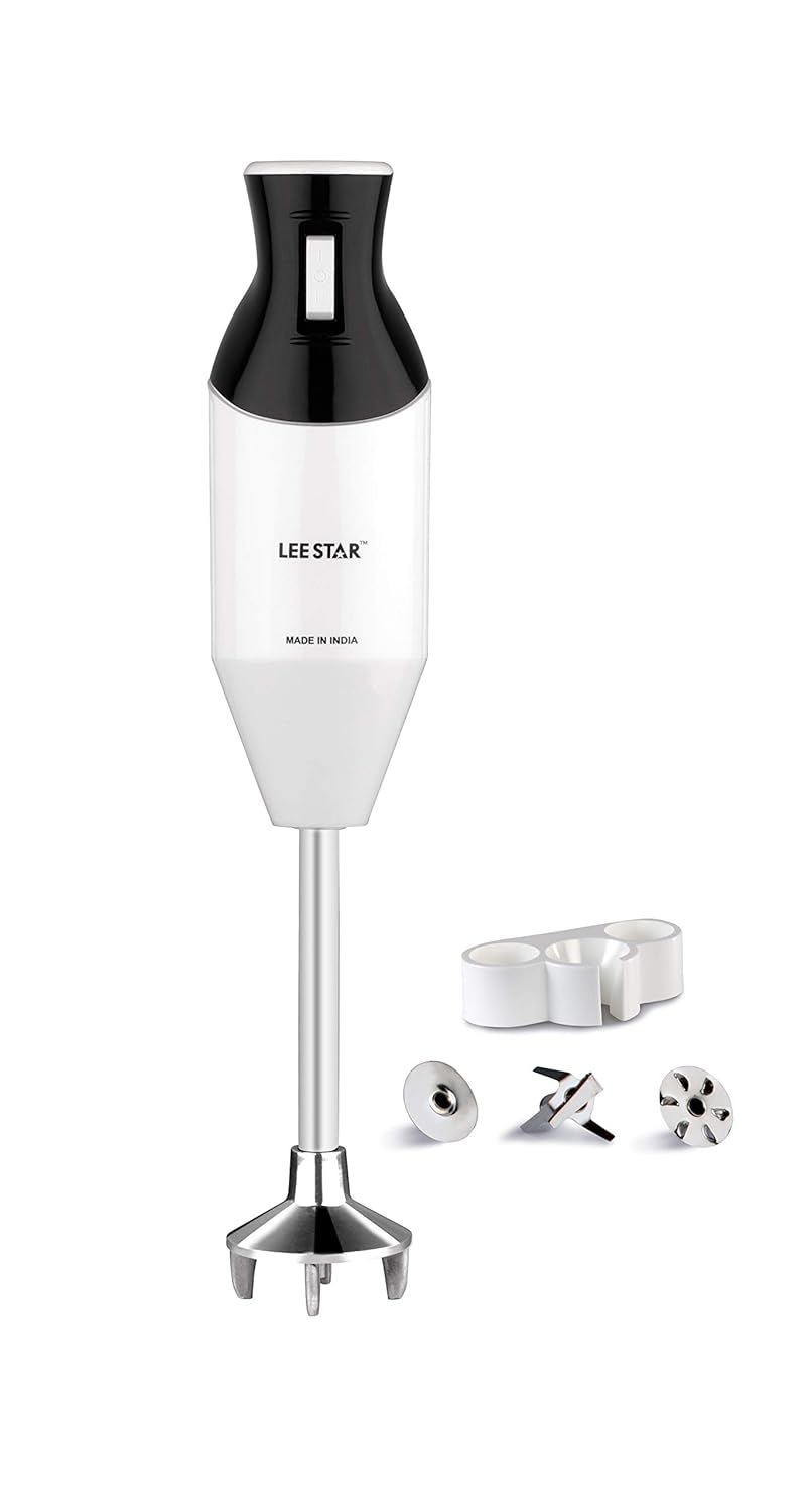 LEE STAR Hand Blender With 3 Stainless Steel Blades Wall Mounting Stand Variable Speed For Blending Mixing Pureeing Cream Mix Comfortable Grip 160 Watts Le-820 White 14 X 4 X 20 Cm, 1 Piece Set Of 1) LEE STAR Hand Blender With 3 Stainless Steel Blades Wall Mounting Stand Variable Speed For Blending Mixing Pureeing Cream Mix Comfortable Grip 160 Watts Le-820 White 14 X 4 X 20 Cm, 1 Piece Set Of 1)