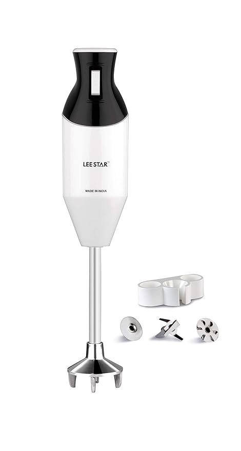 LEE STAR Hand Blender with 3 Stainless Steel Blades and Wall Mounting Stand With Variable Speed For Blending Mixing Pureeing Multipurpose Cake Cream Mix & Food Blend For Hot & Cold Dishes With Comfortable Grip 160 Watts LE-820