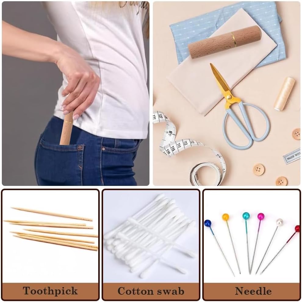 GORGECRAFT Wood Needle Case Sewing Needle Holder Portable Wooden Embroidery Needle Case Cylindrical Pattern Needle Tube Keeper Container for Storage Tapestry Cross Stitch Hand Crafts