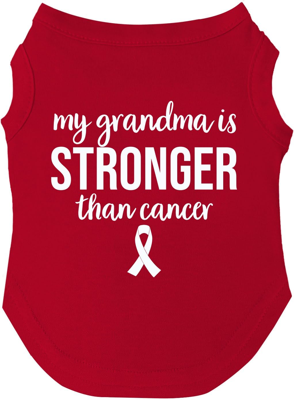 My Grandma is Stronger Than Cancer Dog Tee Shirt Sizes for Puppies, Toys, and Large Breeds (Hot Pink, 2X-Large 1158)