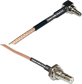 6 feet RG316 CRC9 Male Angle to QMA Female Bulkhead RF Pigtail Coaxial Cable
