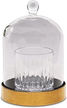 Flavour Blaster Small Cloche Premium Glass Dome for Cocktail Smoke Effects, Food Presentation, and Aroma Bubbles. Ideal for Bars, Restaurants, and Home mixology. Enhances Drink Presentation.