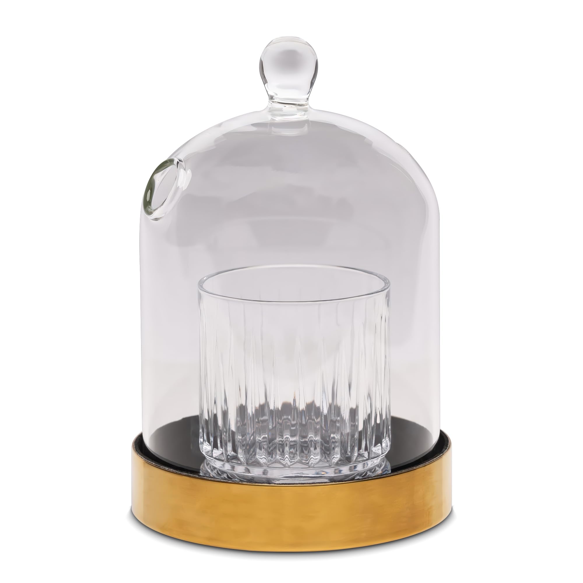 Flavour Blaster Clear Small Cloche Premium Glass Dome For Cocktail Smoke Effects, Food Presentation, And Aroma Bubbles. Ideal For Bars, Restaurants, And Home Mixology. Enhances Drink Presentation.