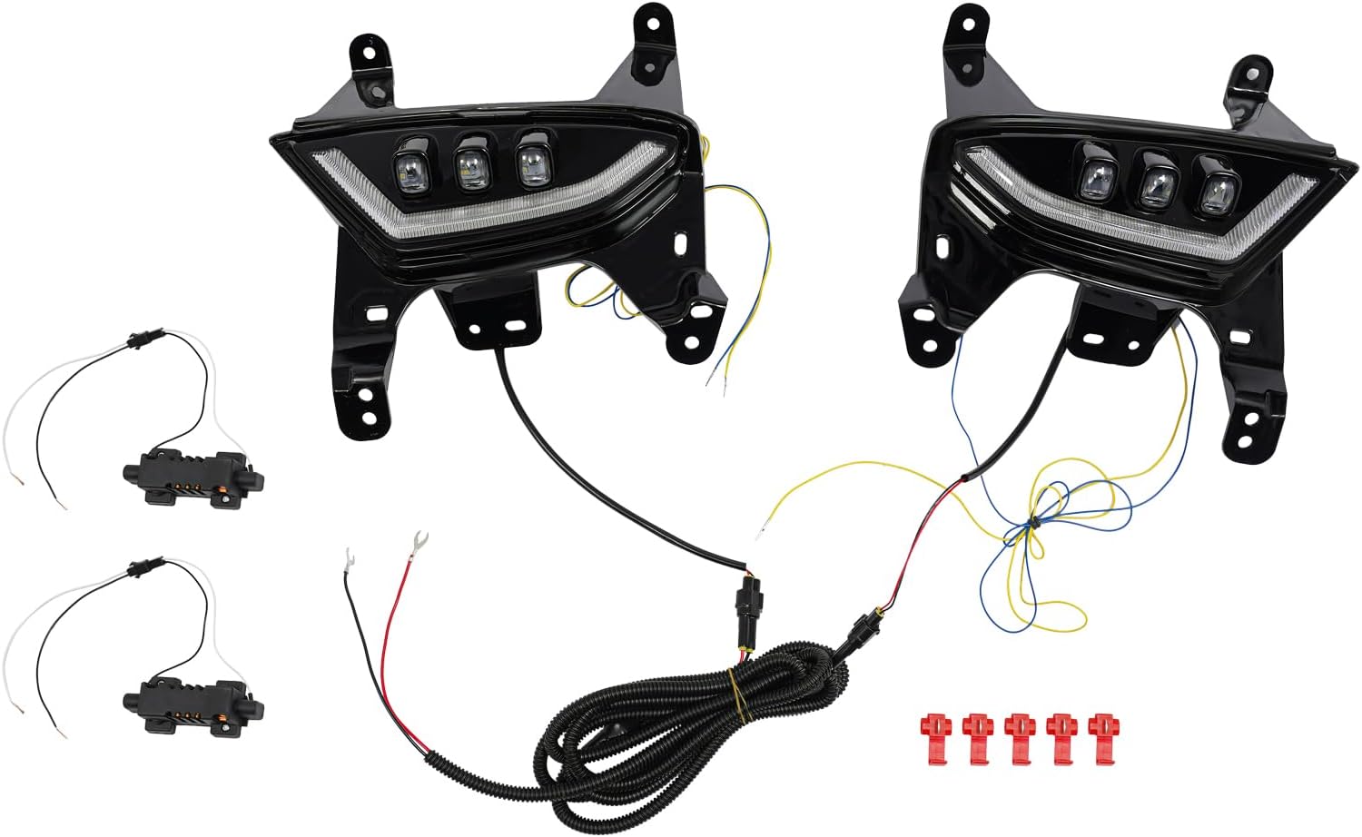 1 Pair LED Fog Lights Compatible with Chevrolet Equinox 2021-2023 LED Daytime Running Light Fog Lamp DRL Turn Signal Direct Replacement