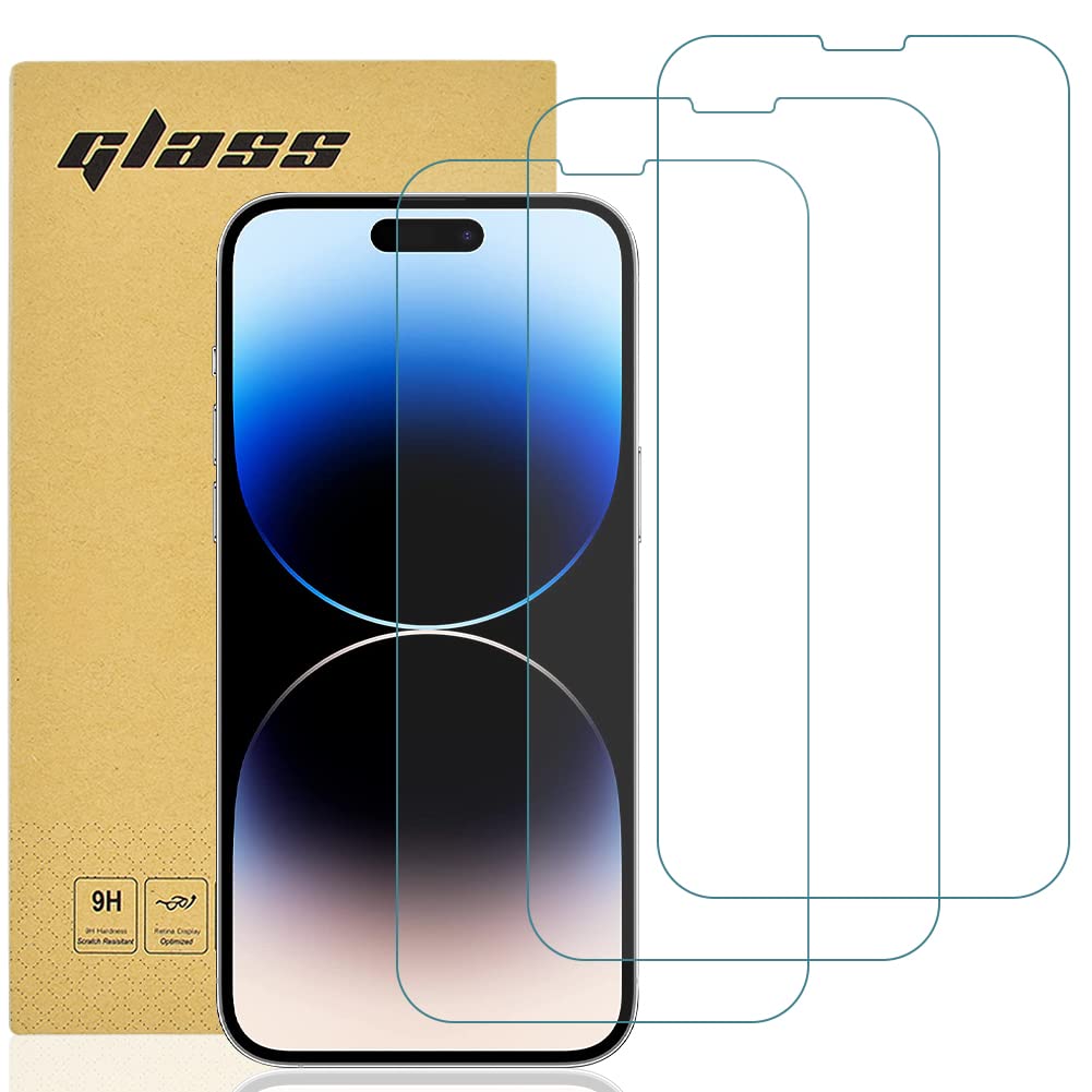 gueche [3-Pack] Screen Protector for iPhone 14 Pro Max, Case Friendly, [Easy Installation], Scratchproof Tempered Glass Film 99.99% HD Clarity Screen Protector, 6.7-inch