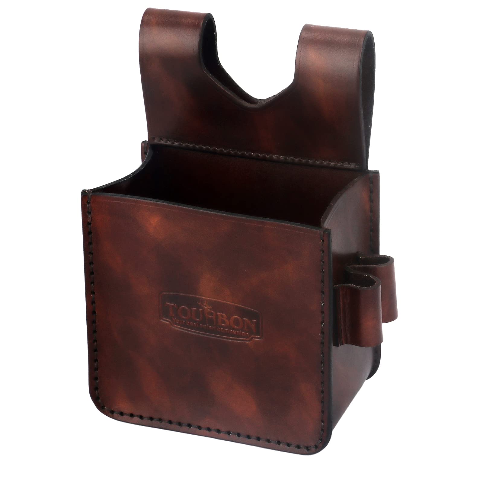 TOURBON Sac de munitions de tir à la Taille en Cuir Marron Pochette de Fusil de Chasse Porte-Ceinture à Outils