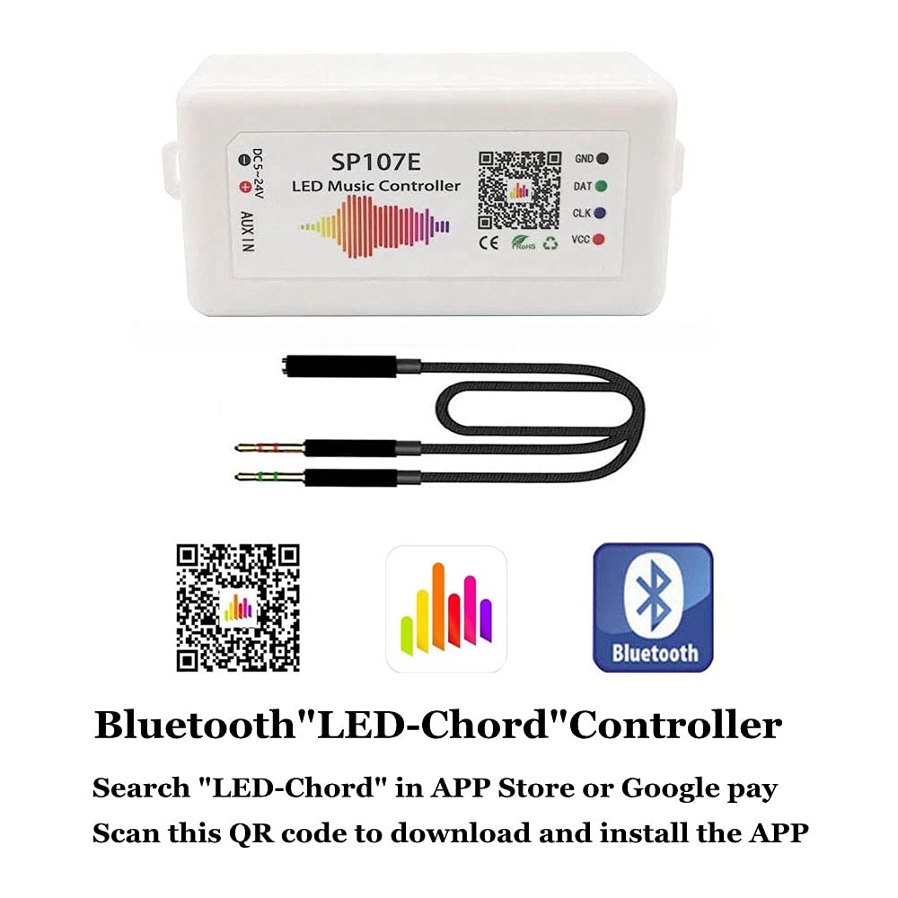 LOAMLIN WS2811 WS2812B WS2813 WS2815 SK6812 Pixels LED Strip Controller Bluetooth/Music SP107E Smart LED Controller DC5-24V (SP107E)