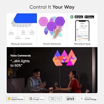 Nanoleaf Shapes Triangle Expansion Pack, 3 Additional Smart Light Panels LED RGBW - Modular Wi-Fi Colour Changing Wall Lights, Works with Alexa Google Assistant Apple Homekit, for Room Decor & Gaming