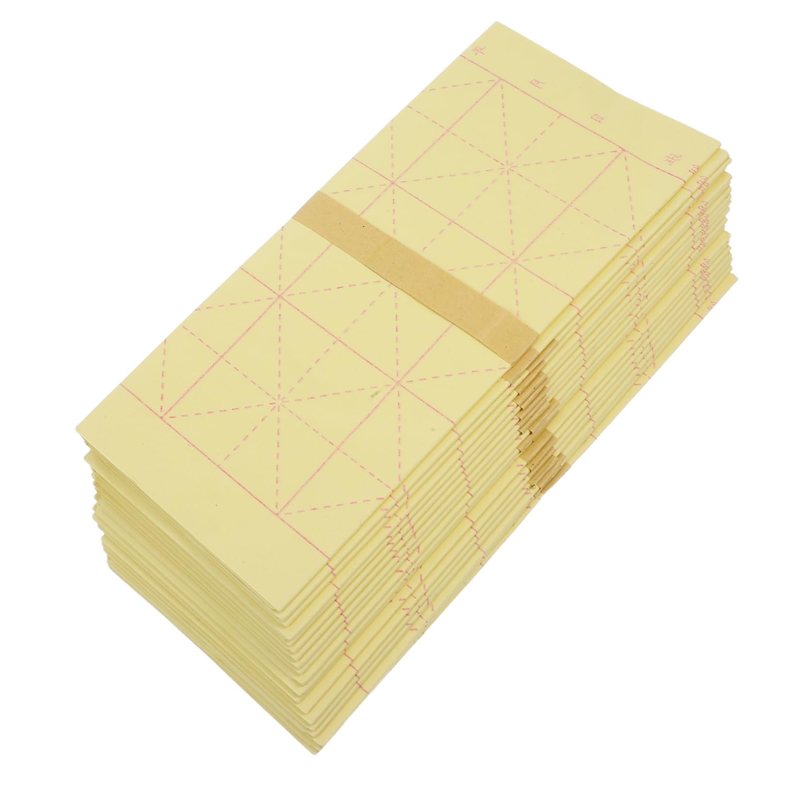 Housoutil Papier de Riz Chinois Quadrillé Calligraphie 15 Cases Jaune 10 Feuilles 20 Kits Débutants