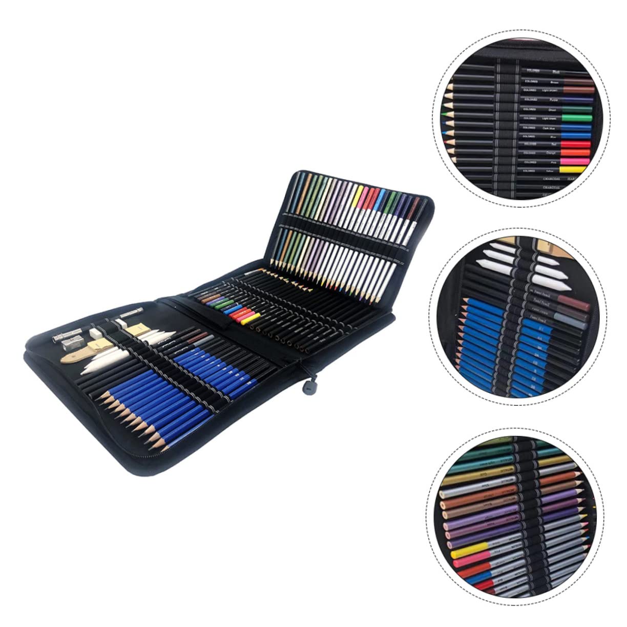 DIYEAH Crayons de Couleur en Bois 72 Pièces pour Dessin et Croquis