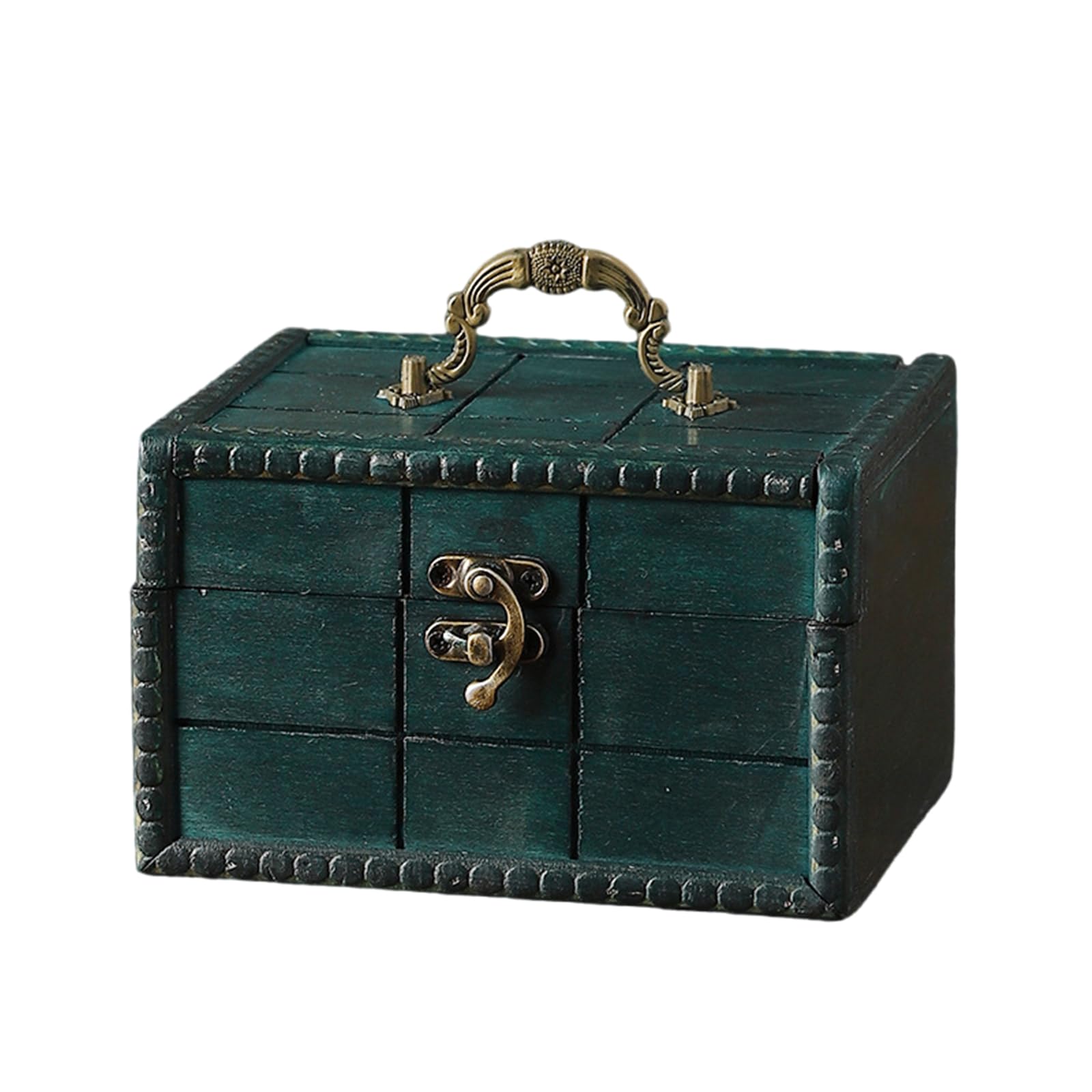 HDOYTXXM Antique Styles Handled Wooden Chests Home Storage Organizers Bucolic Keepsakes Box for Keepsakes Supplies Vintage Jewelry Storage