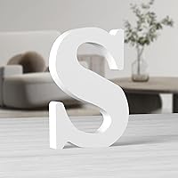 Vista 1 de AOCEAN Letras de madera grandes blancas de 10 pulgadas, letras de madera sin terminar para decoración de pared, letras decorativas de pie