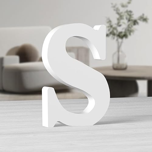 AOCEAN Letras de madera grandes blancas de 10 pulgadas, letras de madera sin terminar para decoración de pared, letras decorativas de pie en