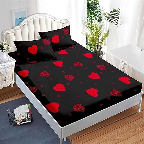 Miniatura 2 de AnzAga Juego de sábanas de 3 piezas para el hogar, tamaño matrimonial, de fácil cuidado, lavables a máquina, juego de sábanas bajeras con bolsillos