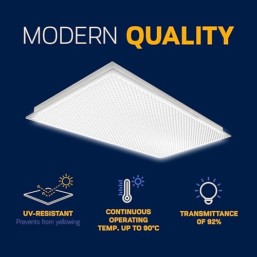 Miniatura 3 de KastLite Panel de iluminación prismático de acrílico transparente, resistente, 22.5 x 46.5 pulgadas, panel de techo de 0.125 pulgadas de grosor,